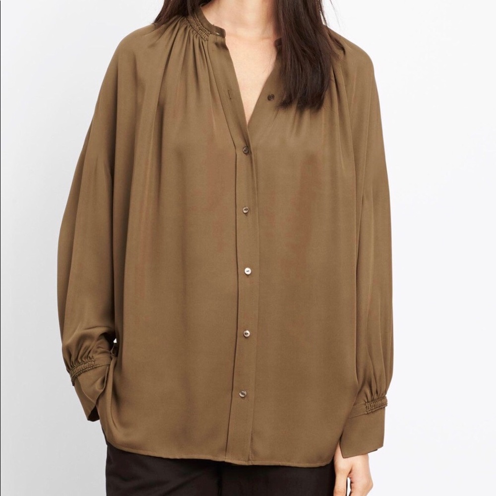 Silk Pleated Blouse - VINCE